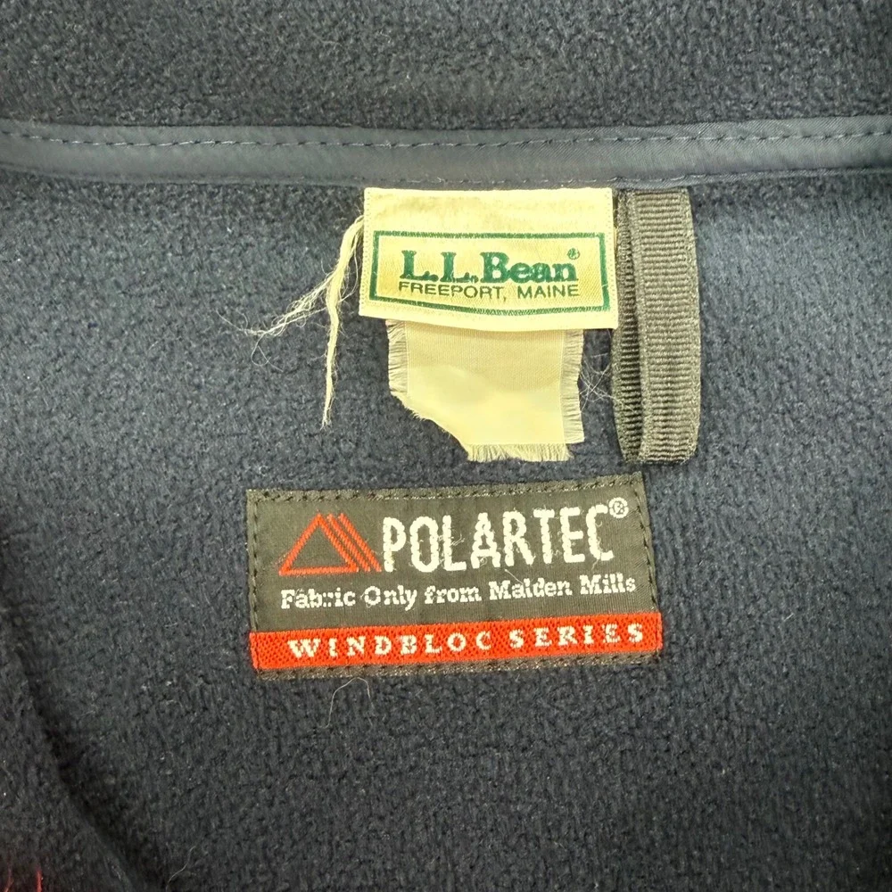L.L. Bean Fleece Jacket Mens L Red Polartec Windbloc‎ Full Zip Outdoor